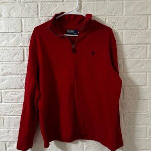 Ralph Lauren Men's Red Zip-Up Sweater